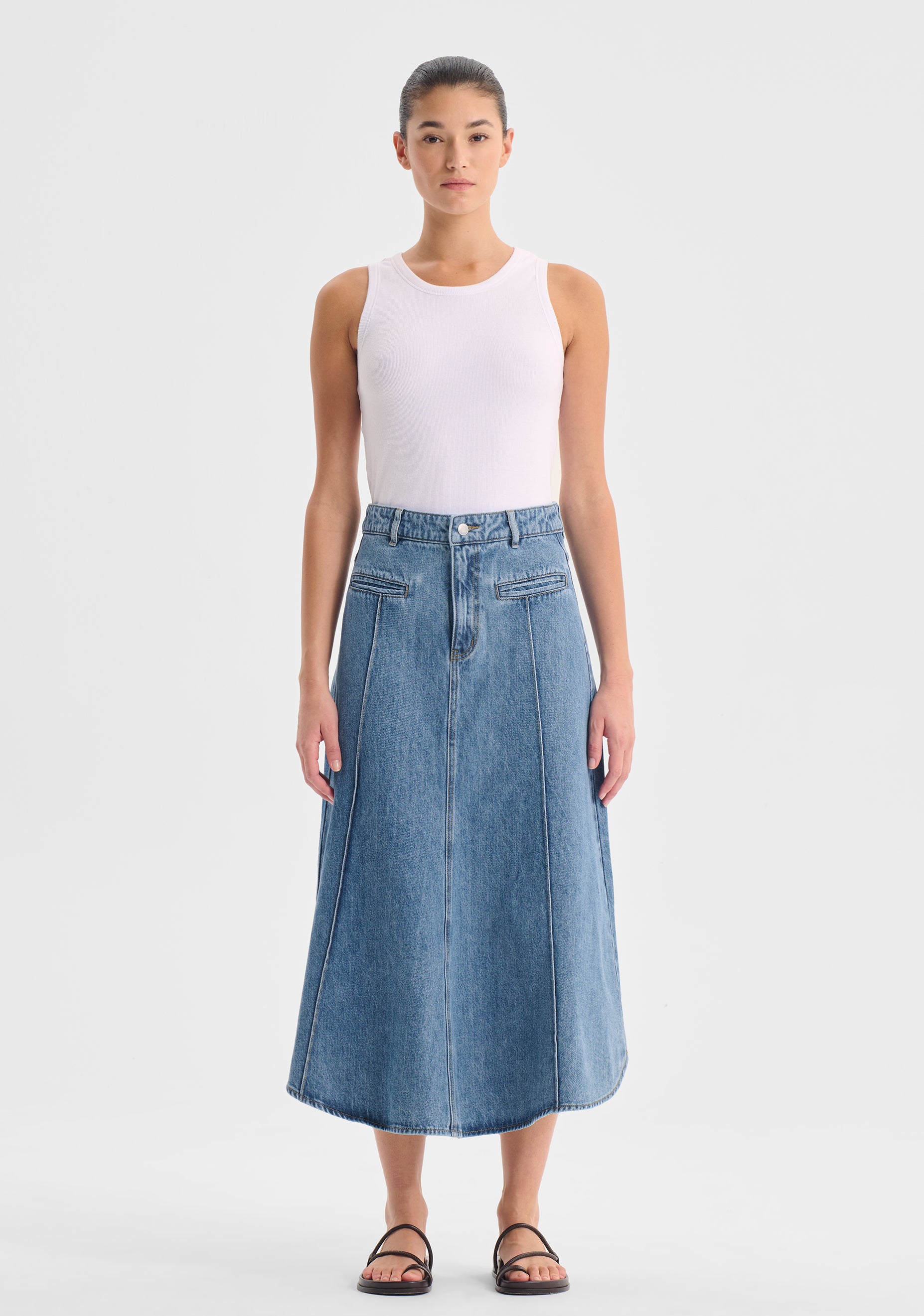Jacque Denim Skirt_Light Blue
