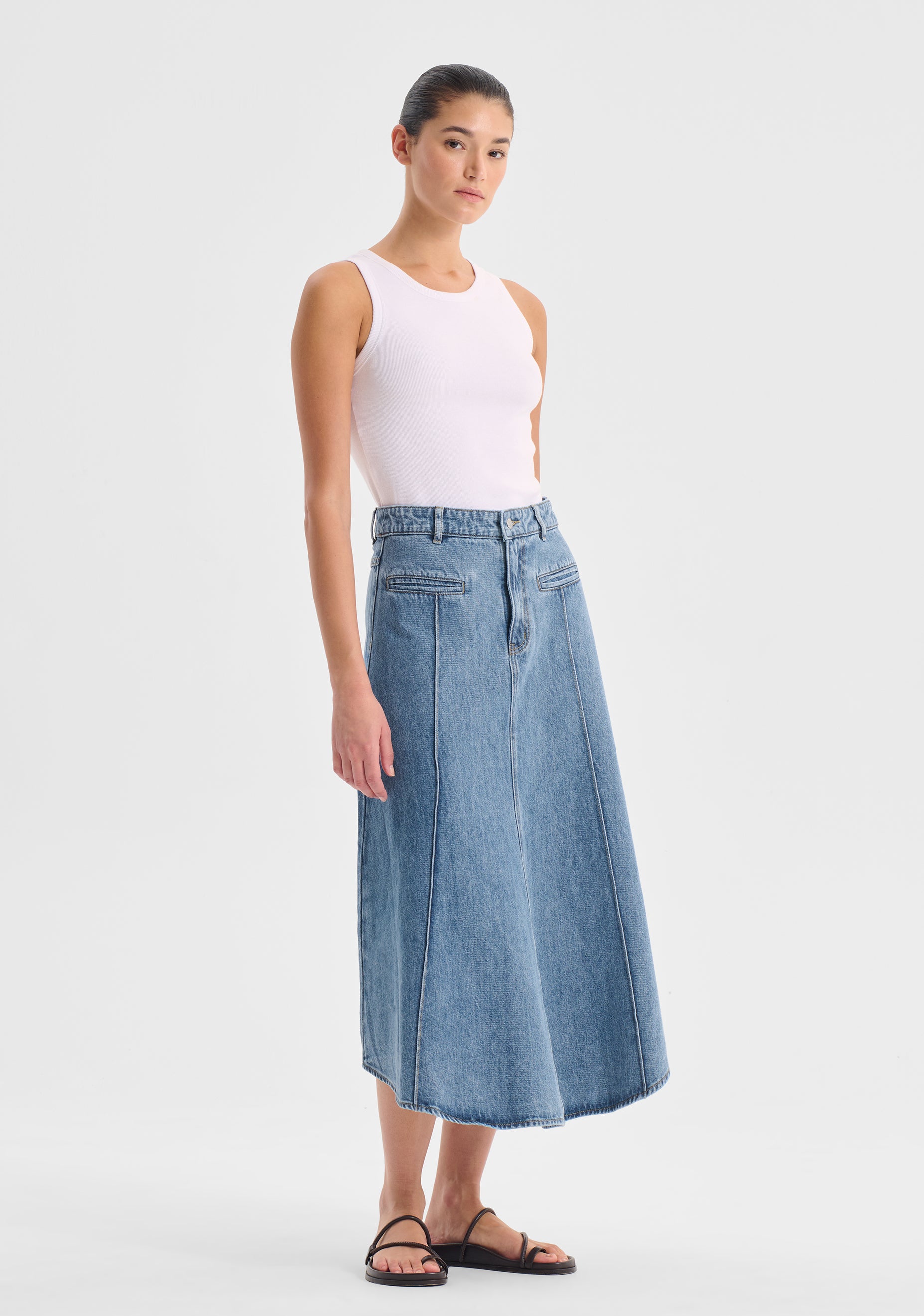 Jacque Denim Skirt_Light Blue