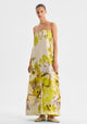 Mae Linen Strapless Dress_Lemon