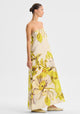Mae Linen Strapless Dress_Lemon