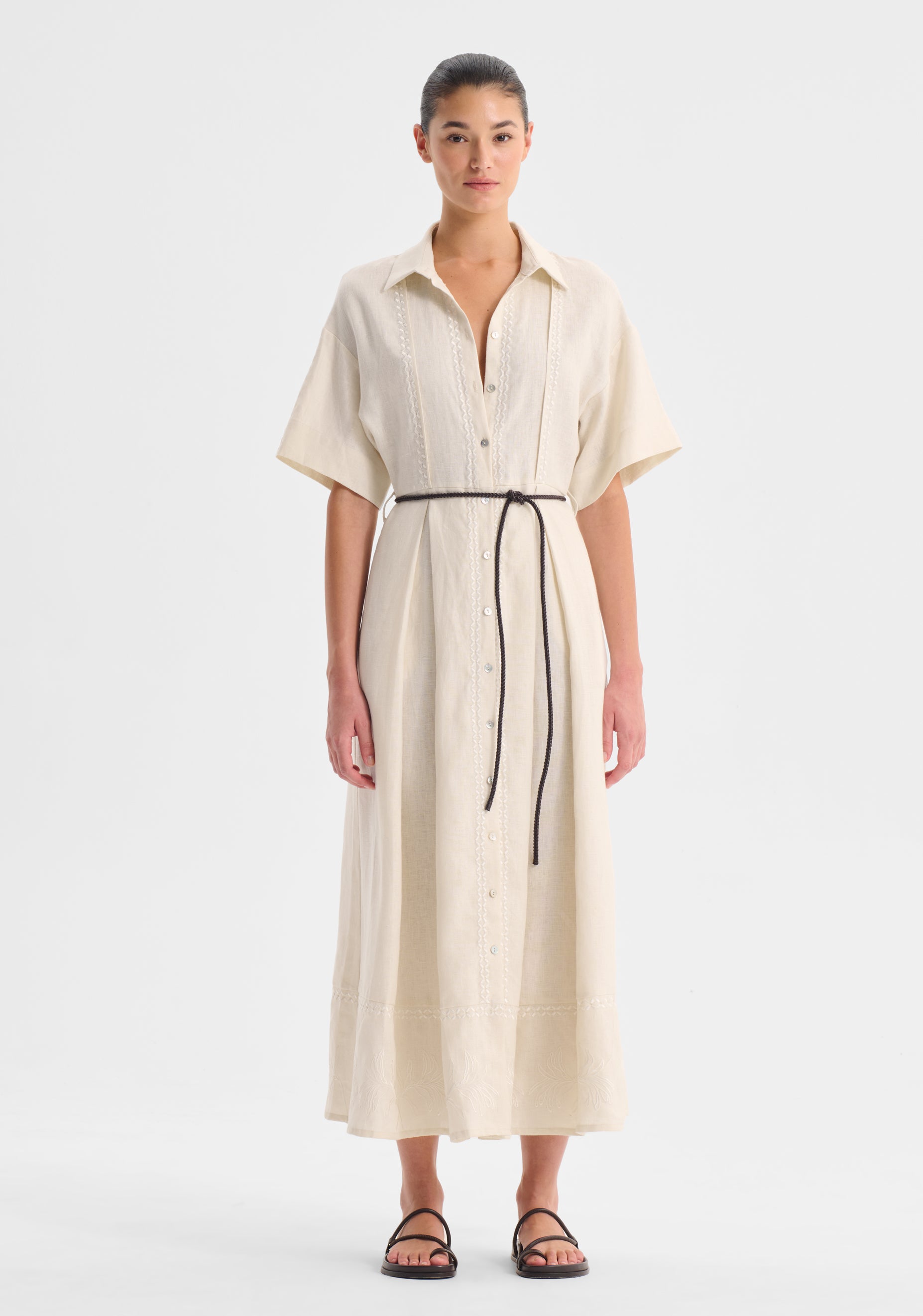 Maisey Linen Dress_Ecru