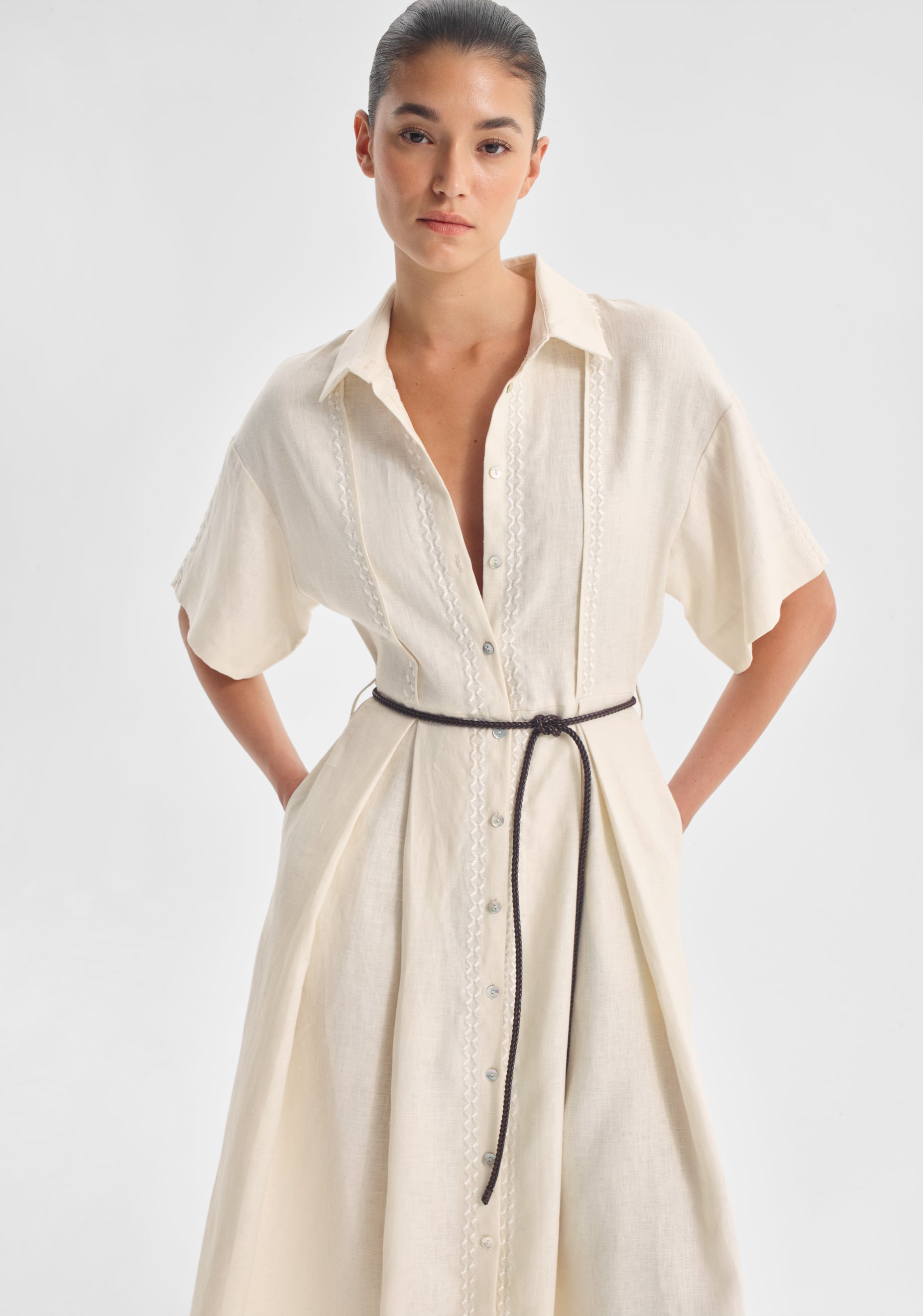 Maisey Linen Dress_Ecru