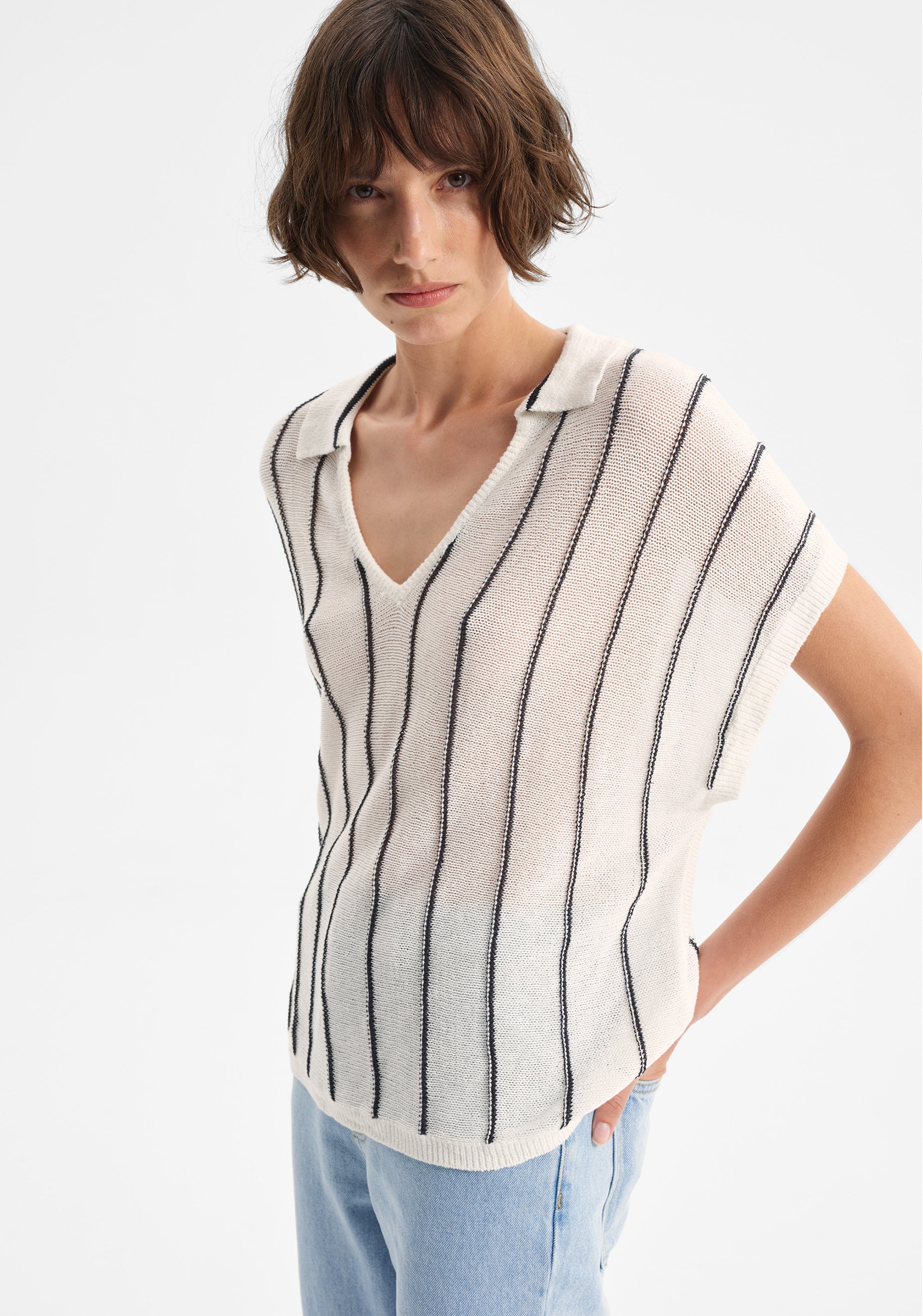Pippa Knit Polo_Stripe
