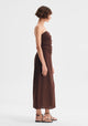 Rio Linen Strapless Dress_Chocolate