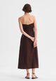 Rio Linen Strapless Dress_Chocolate