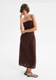 Rio Linen Strapless Dress_Chocolate