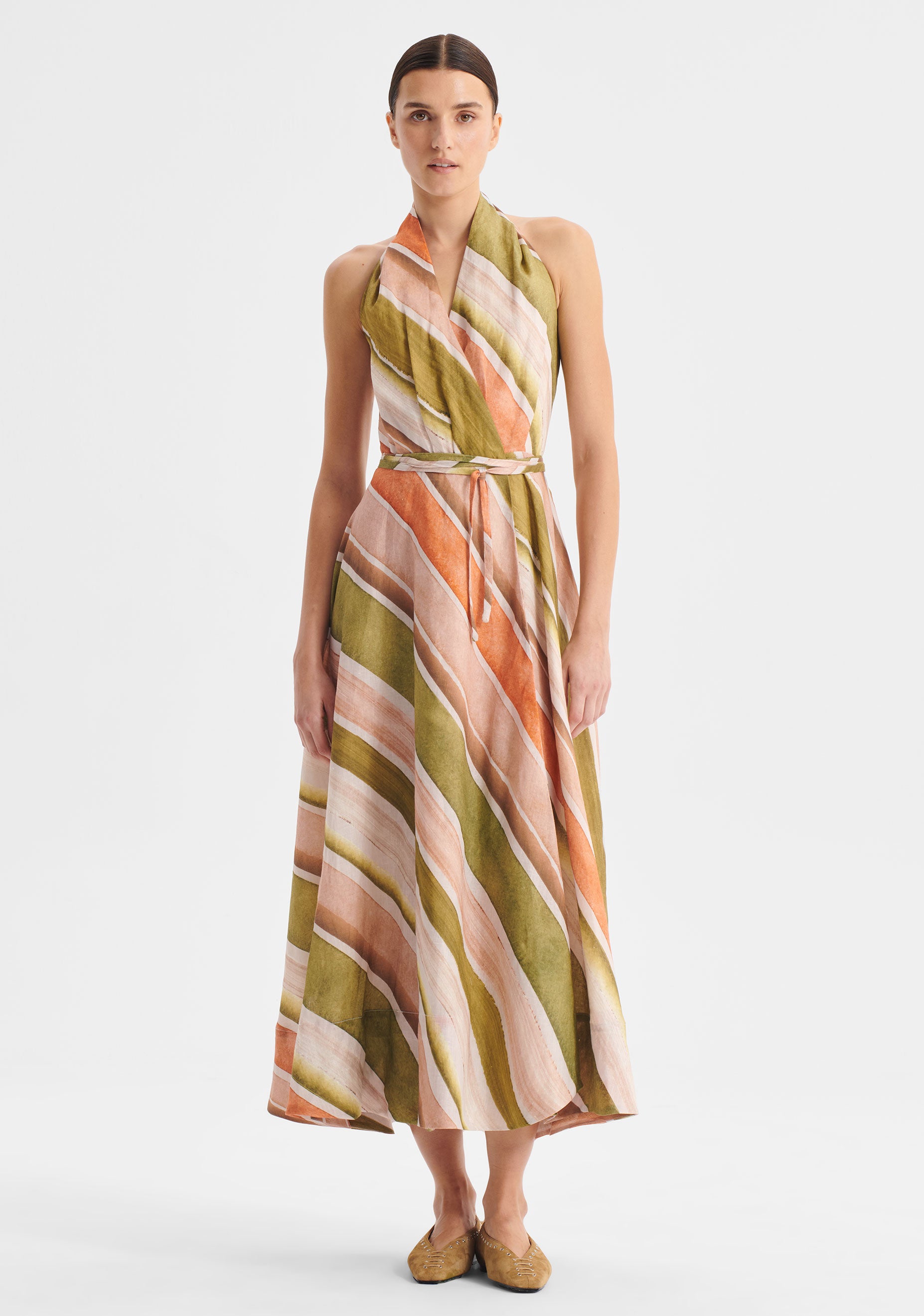 Ronni Linen Halter Dress_Print