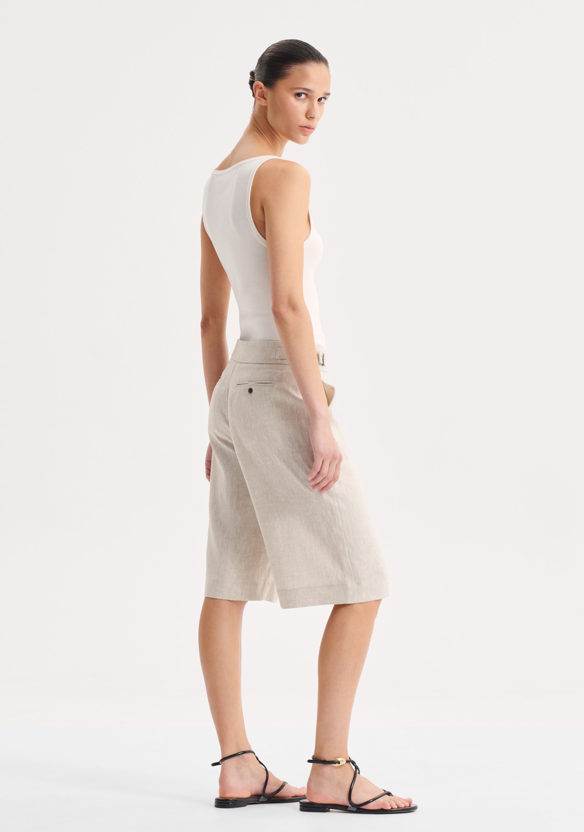 Sonny Linen Bermuda Short_Natural