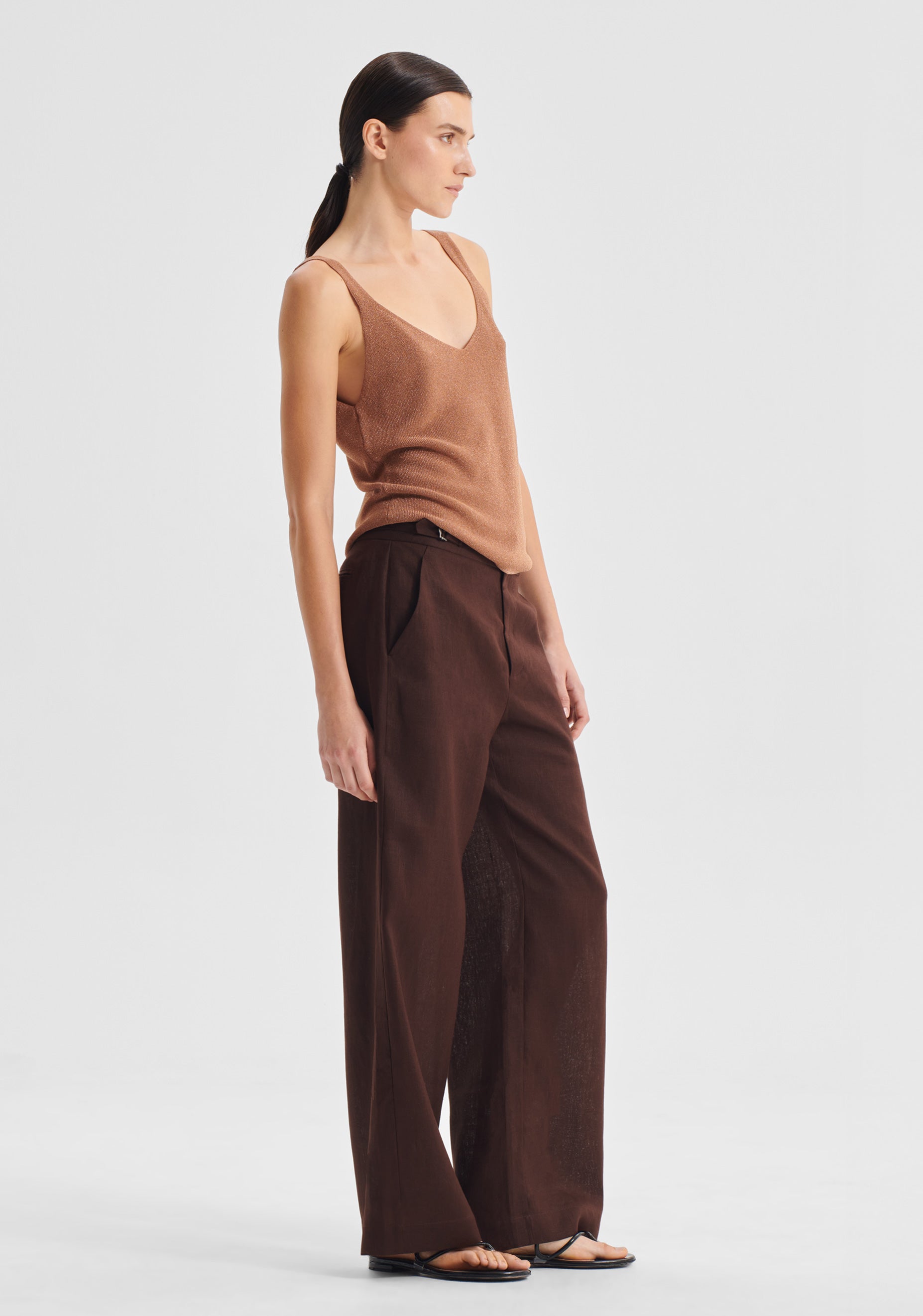 Sonny Linen Pant_Chocolate