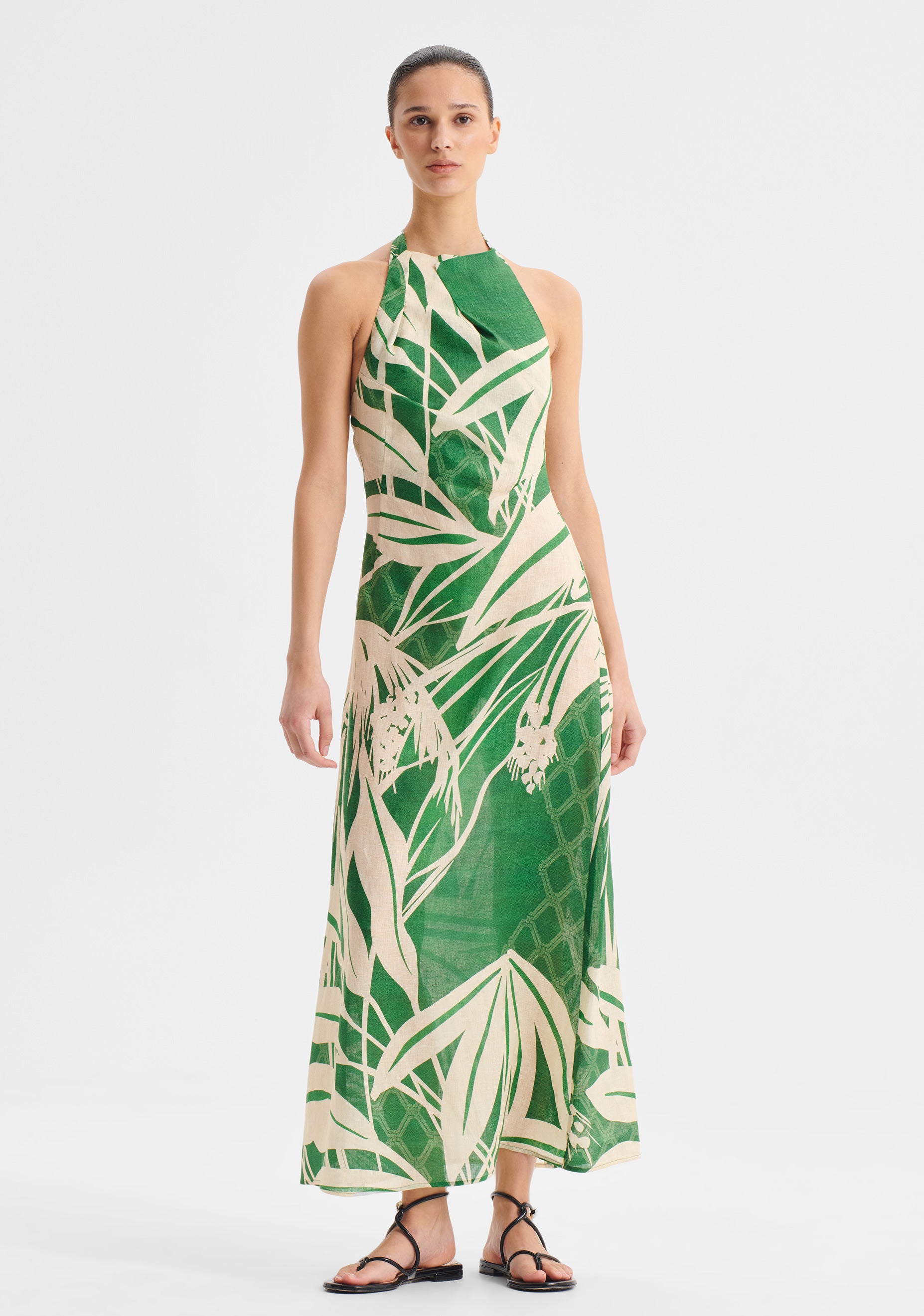 Sorrento Linen Halter Dress Print Morrison Sorrento Linen Halter Dress Print Morrison