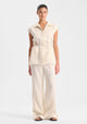 Yasmin Linen Vest_Ecru