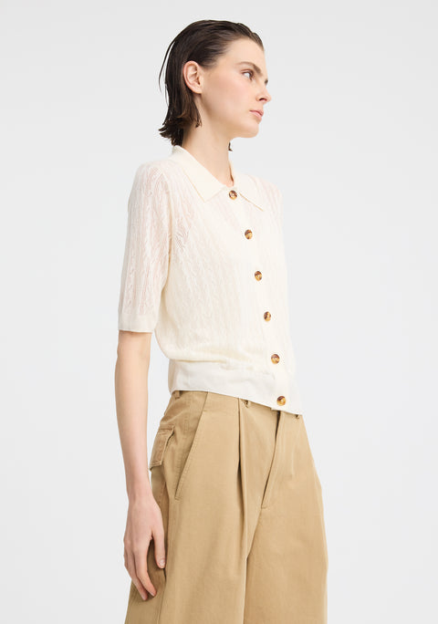 Brioni Knit Cardigan_Cream