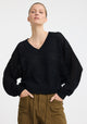 Elira Knit V-Neck Pullover_Black