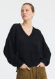Elira Knit V-Neck Pullover_Black