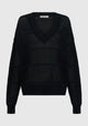 Elira Knit V-Neck Pullover_Black