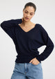 Micah V-Neck Knit Pullover_Navy