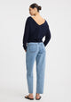 Micah V-Neck Knit Pullover_Navy