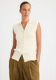 Raffa Knit Buttoned Top_Cream