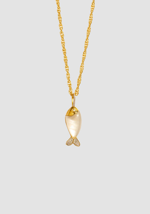 Poisson Long Necklace_Pearl