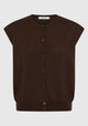 River Knit Button Vest_Toffee