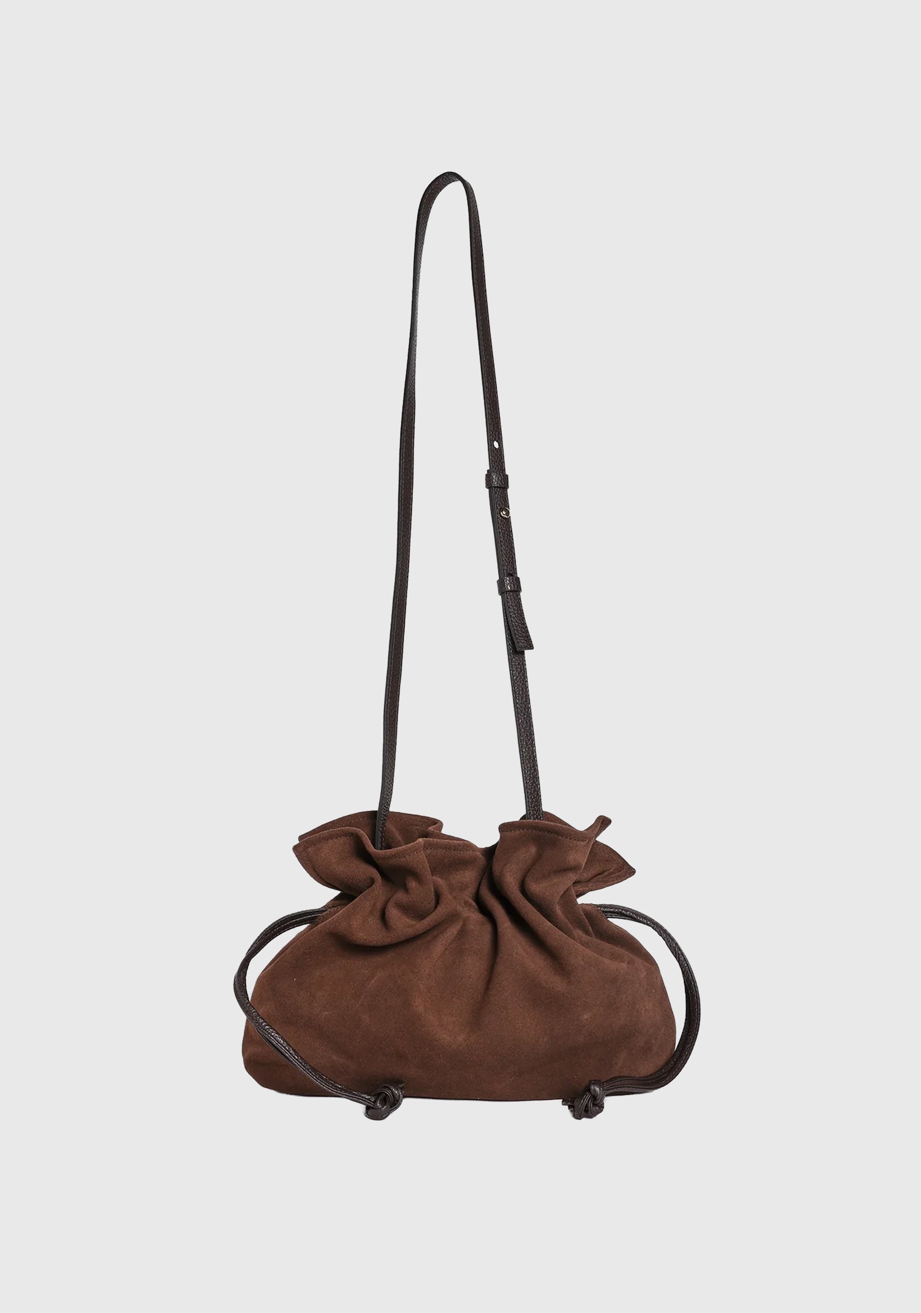 Rossana Suede Leather Bag_Chocolate