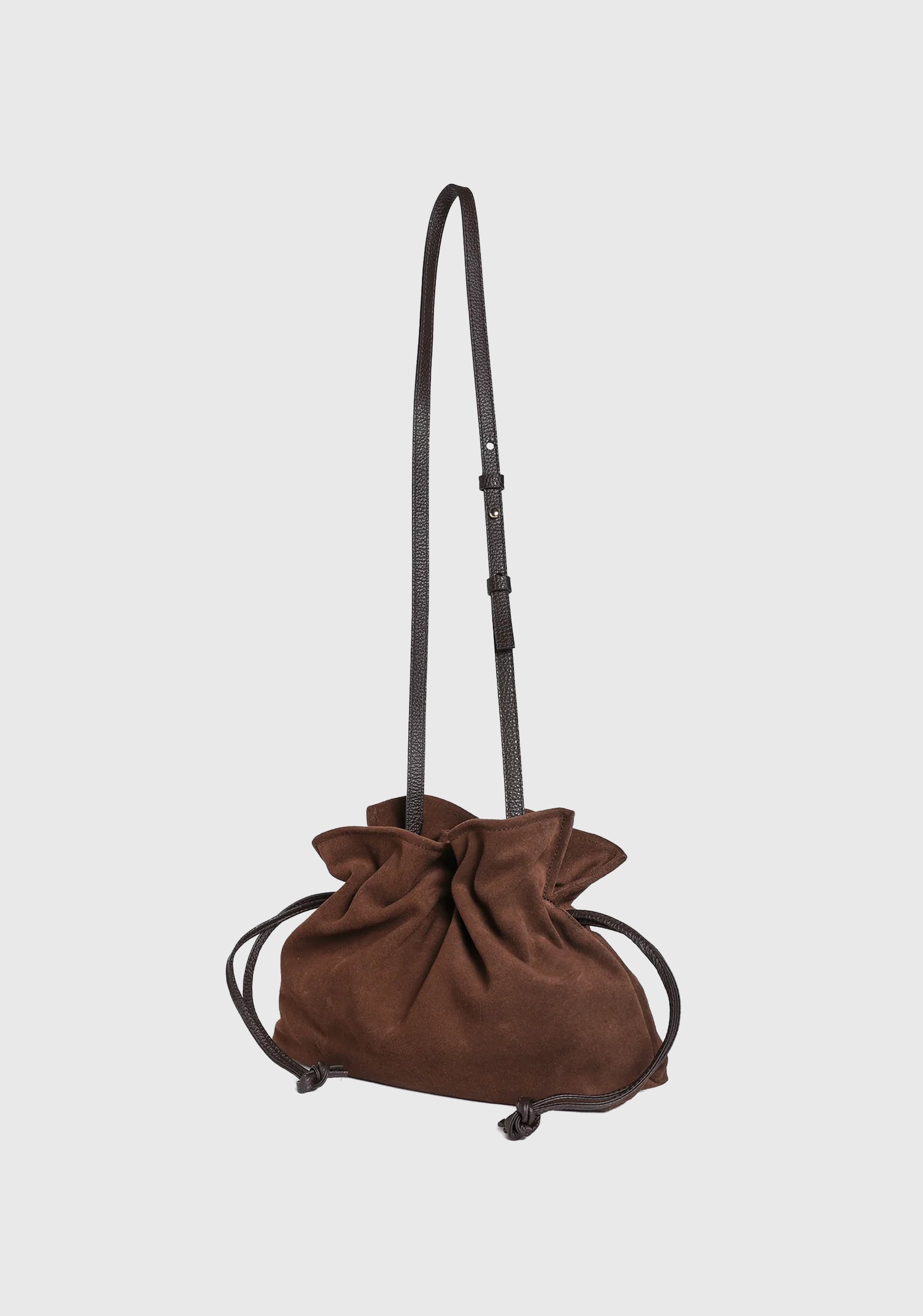 Rossana Suede Leather Bag_Chocolate
