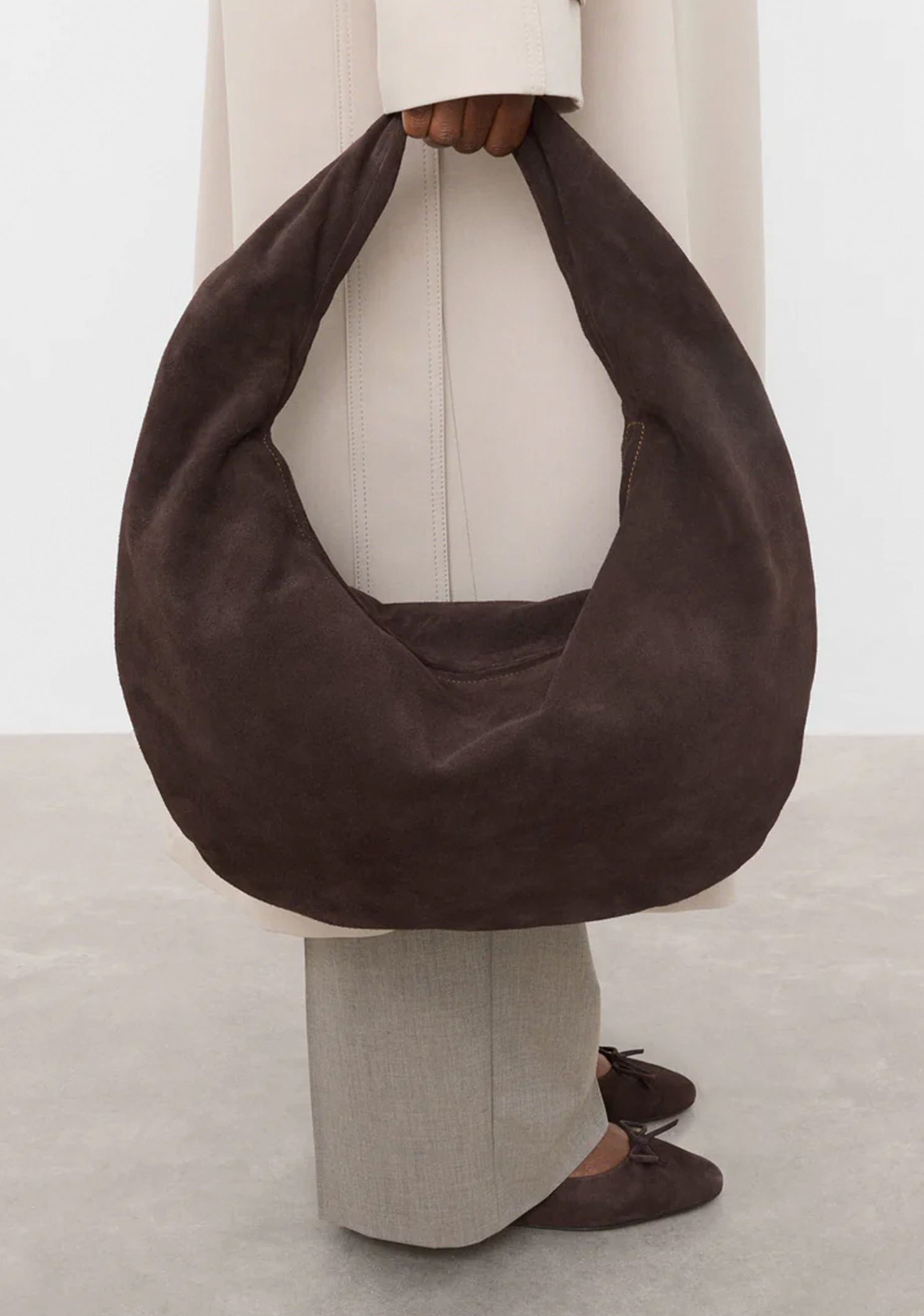 Alva Suede Shoulder Bag_Chocolate