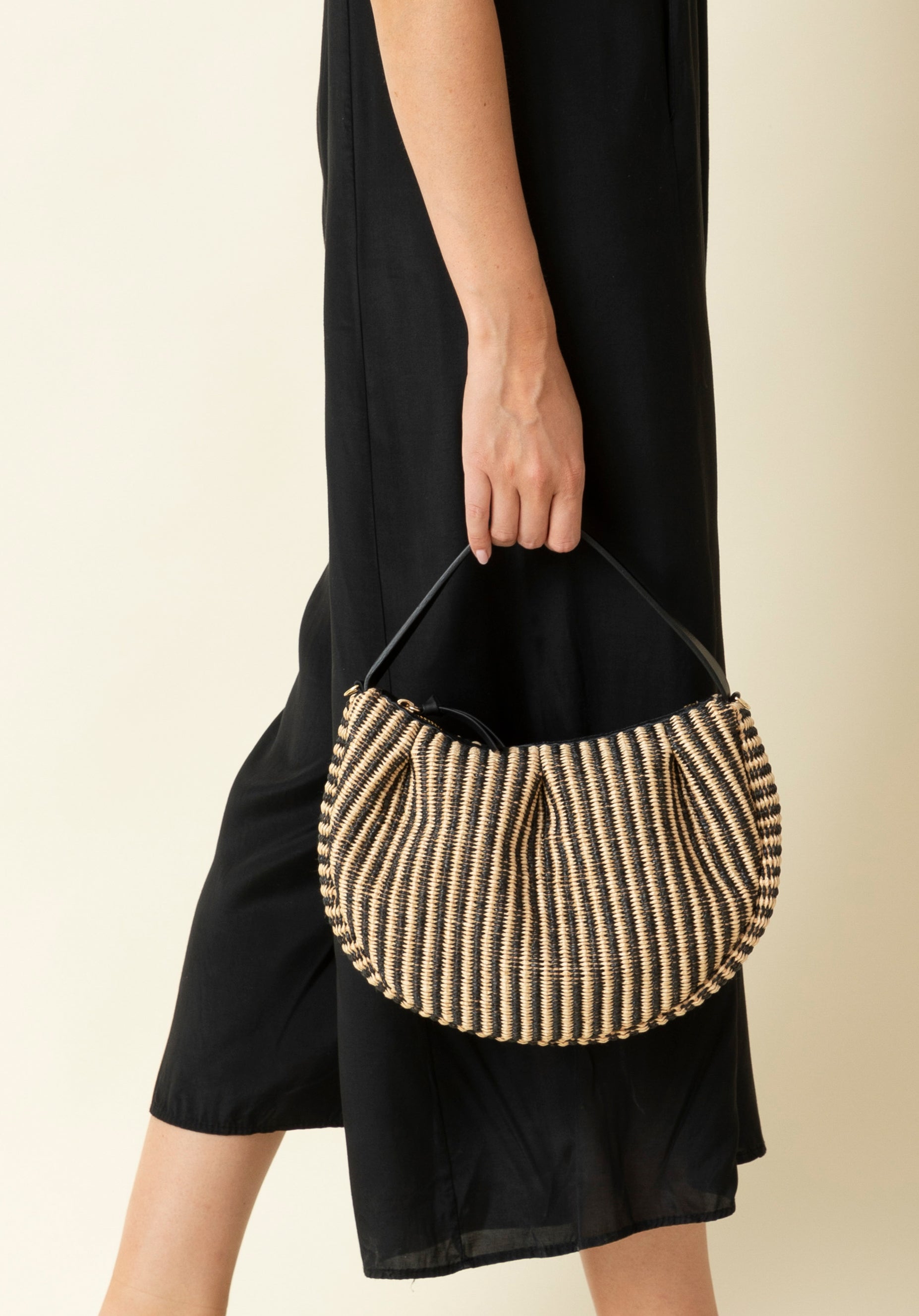 Shell Rafia Bag_Black Natural