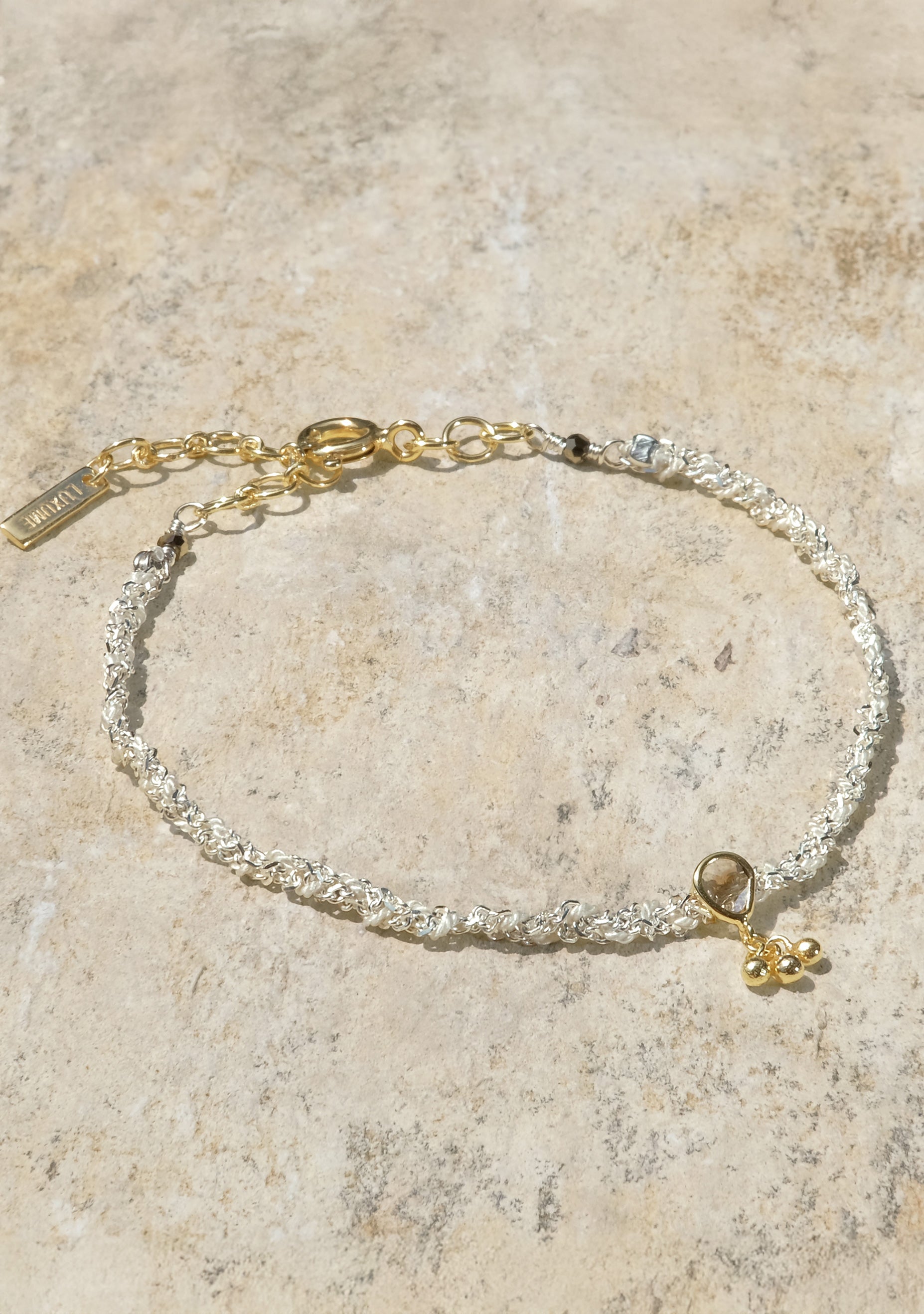 Twist Bracelet_Gold White