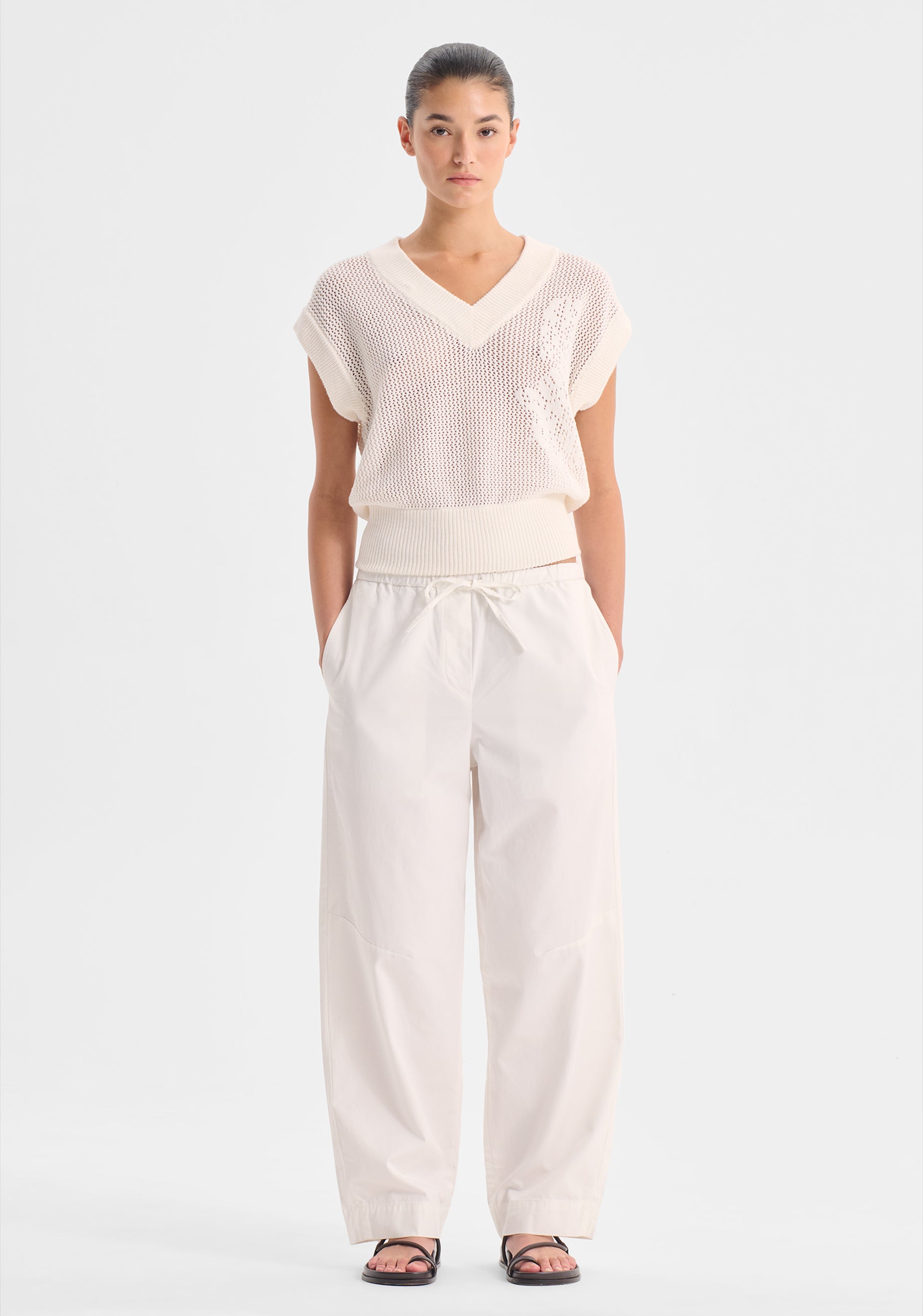 Chiara Knit Vest_White