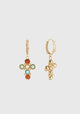 Bo Tao Cruzita Earrings_Orange Turquoise
