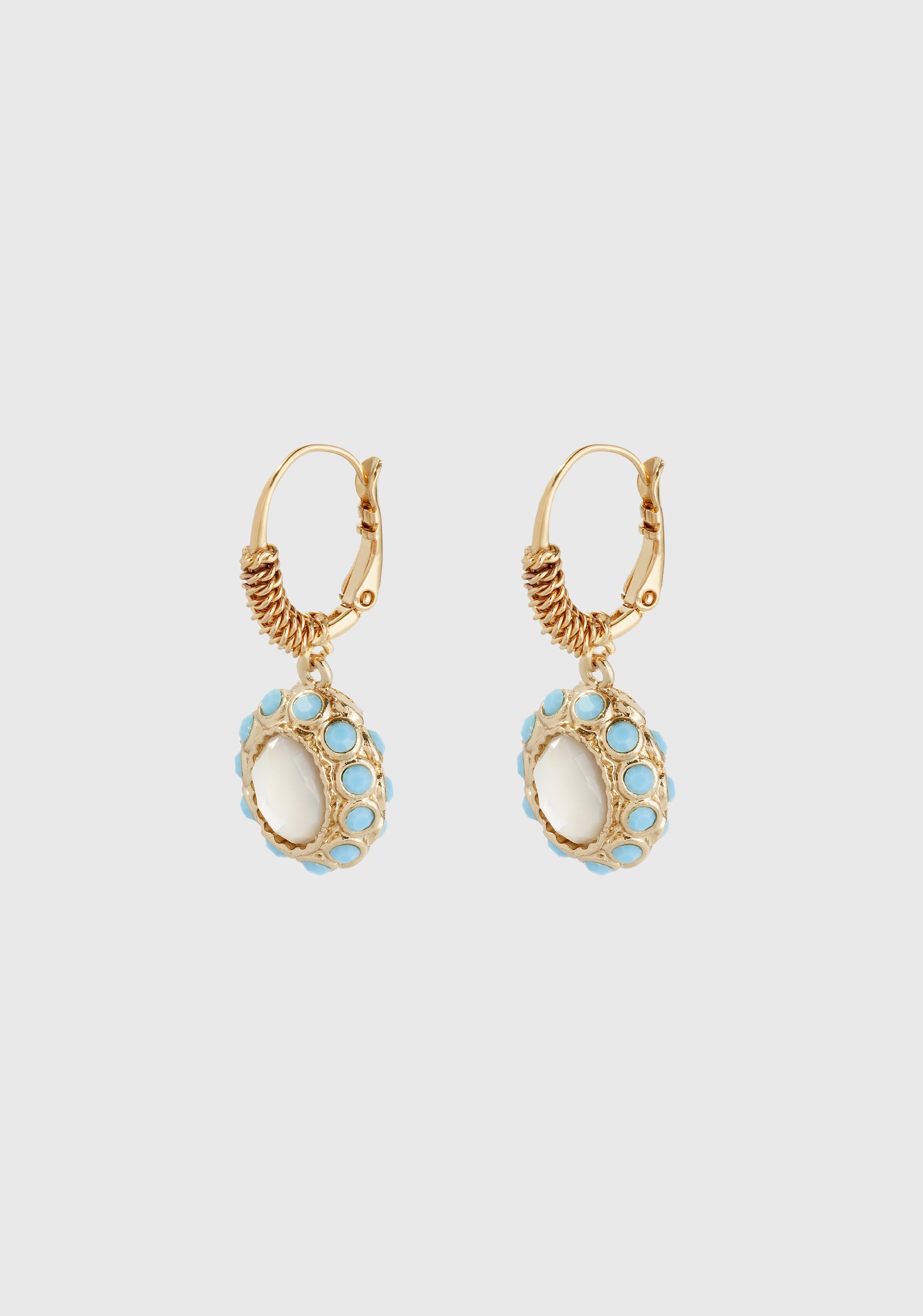 Tao Splash Earrings_Gold White Blue