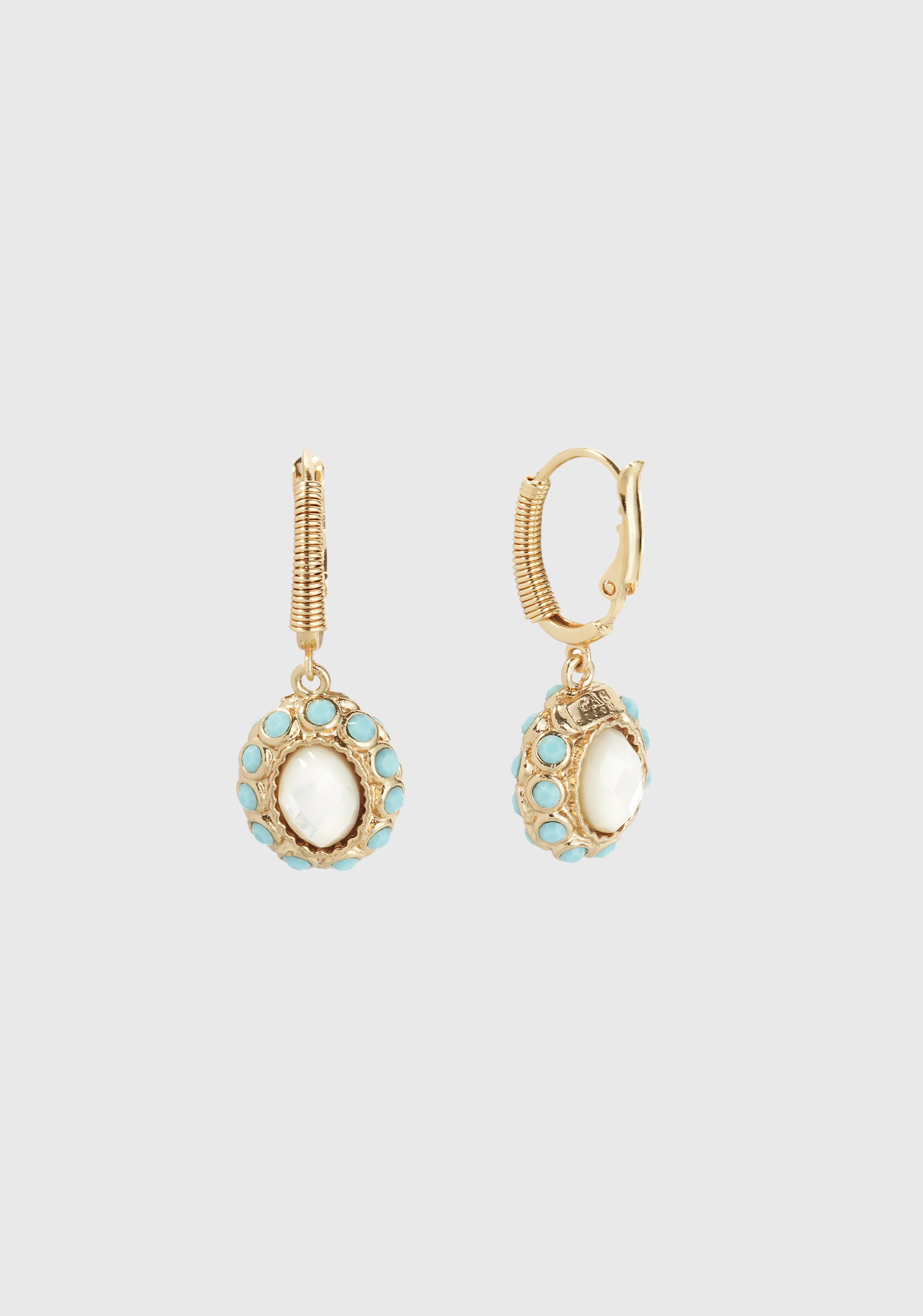 Tao Splash Earrings_Gold White Blue