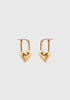 Padlock Heart Huggie_Gold
