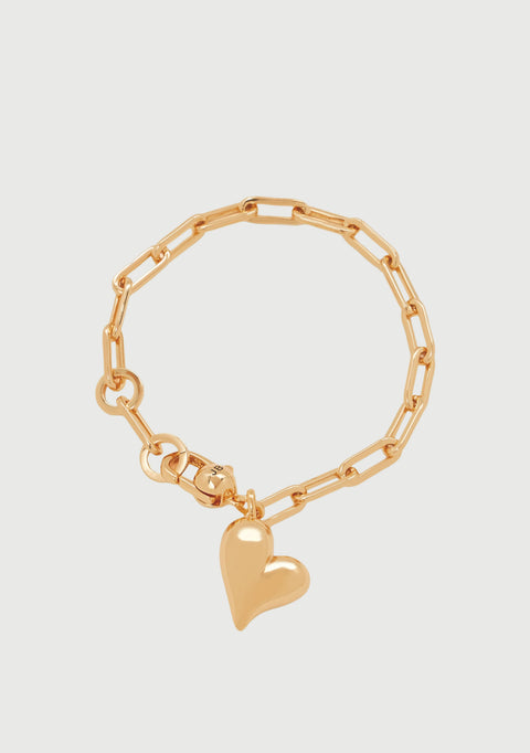 Puffy Heart Bracelet_Gold