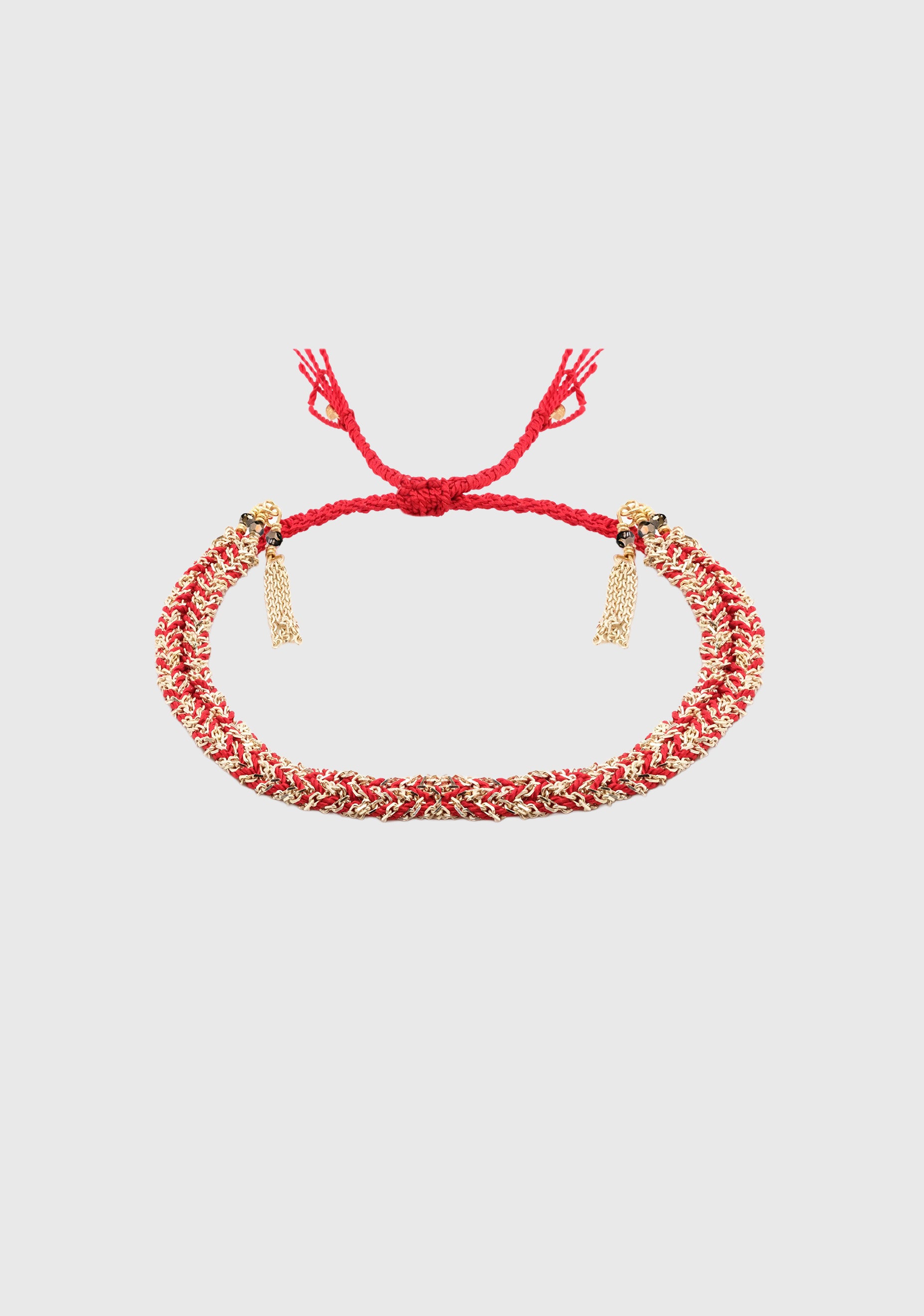 Braided Bracelet_Gold Red