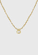 Cube Necklace Gold_Brown