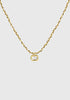 Cube Necklace Gold_Brown