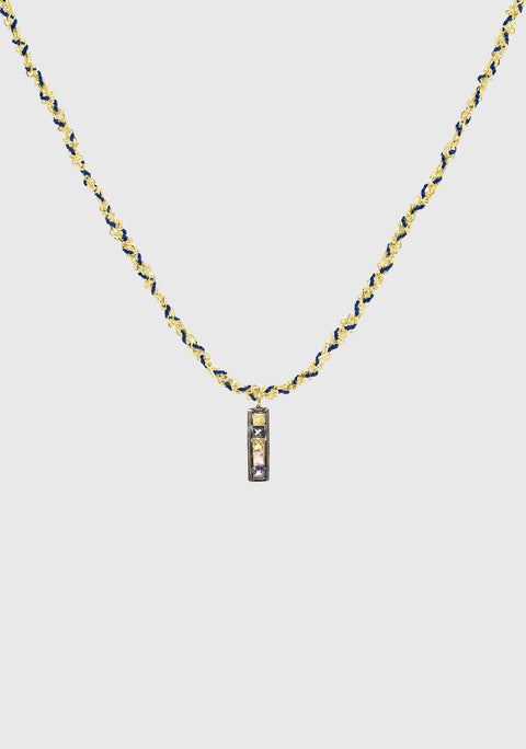 Twine Necklace Gold_Navy