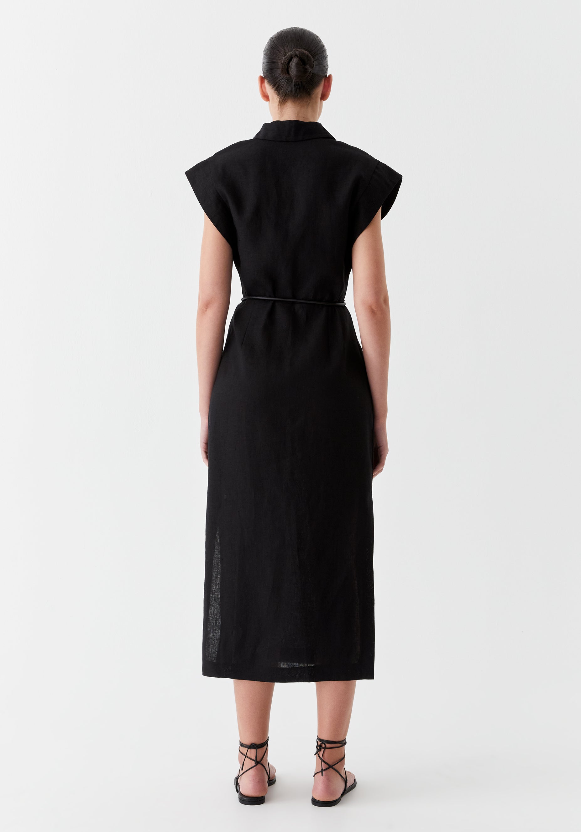 Belle Linen Dress_Black