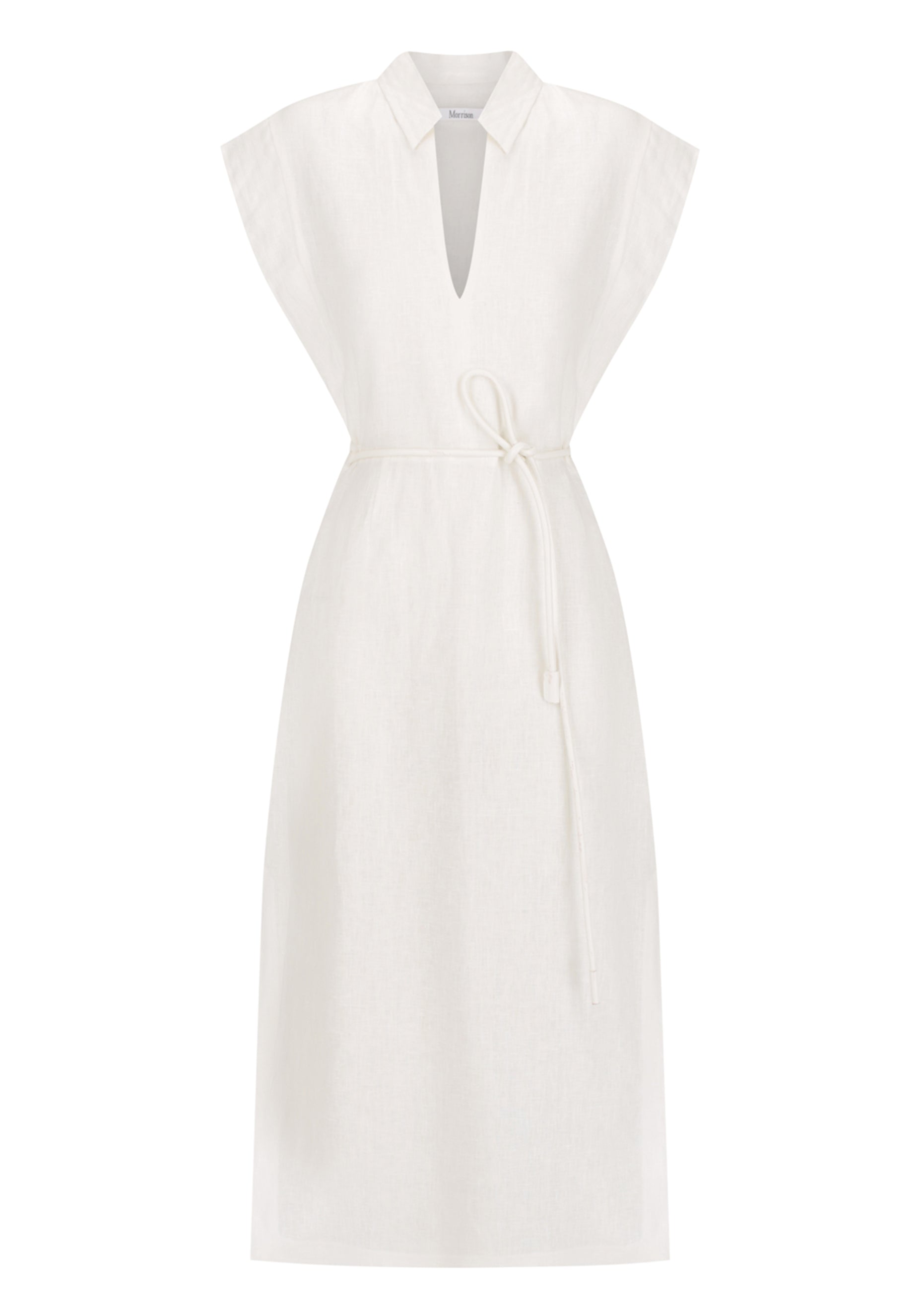 Belle Linen Dress_Ivory