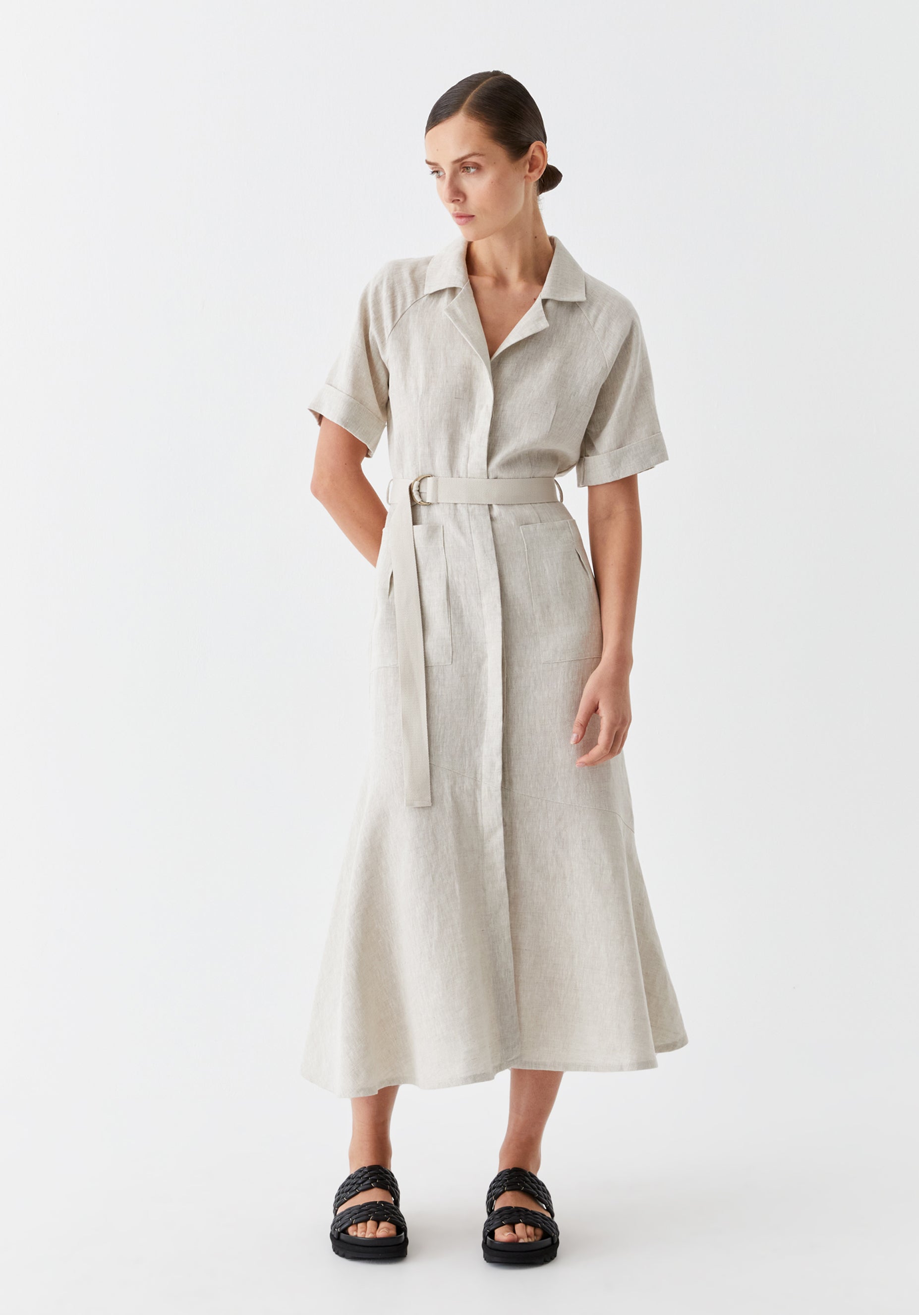 Bodhi Linen Shirt Dress_Natural