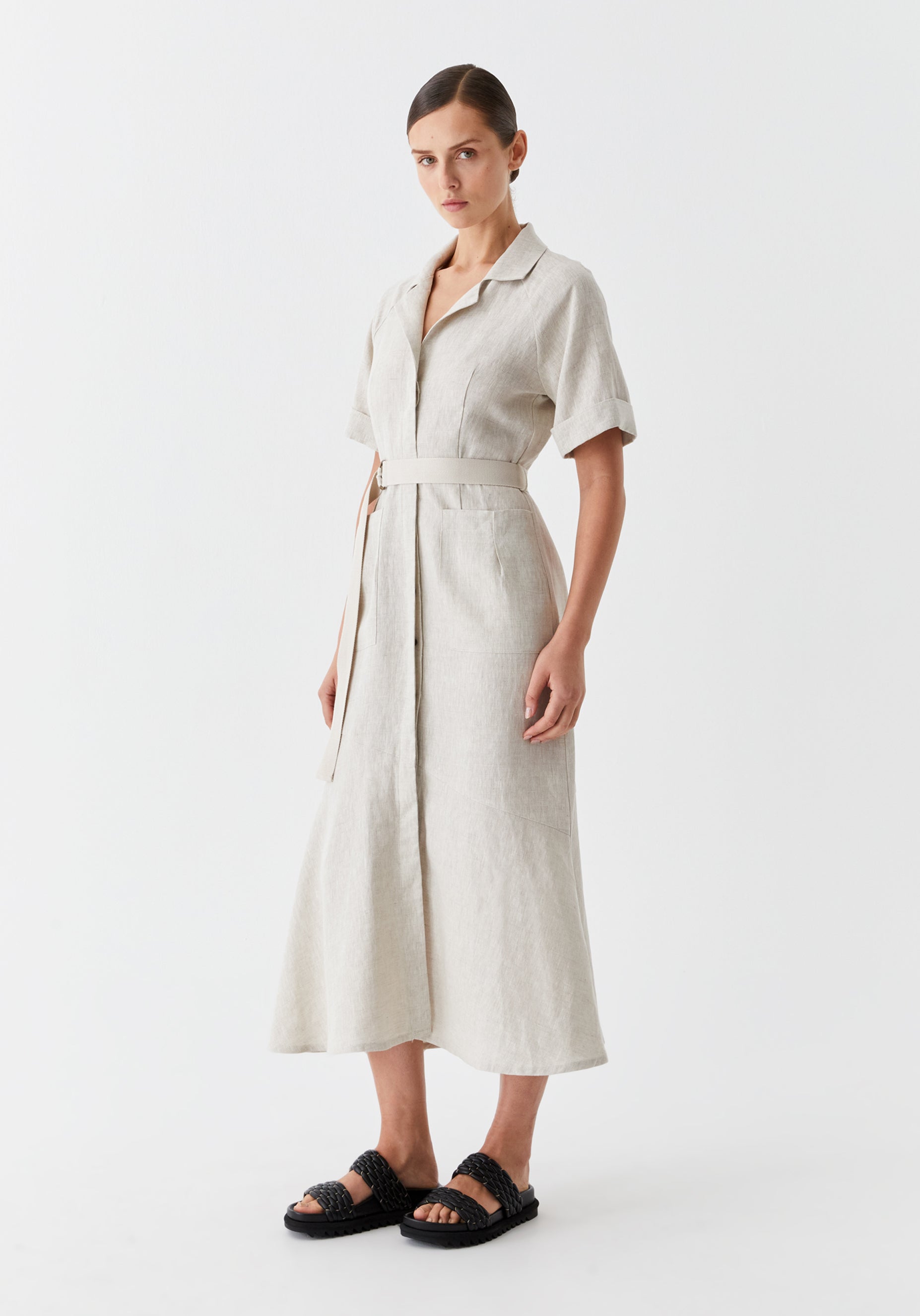 Bodhi Linen Shirt Dress_Natural