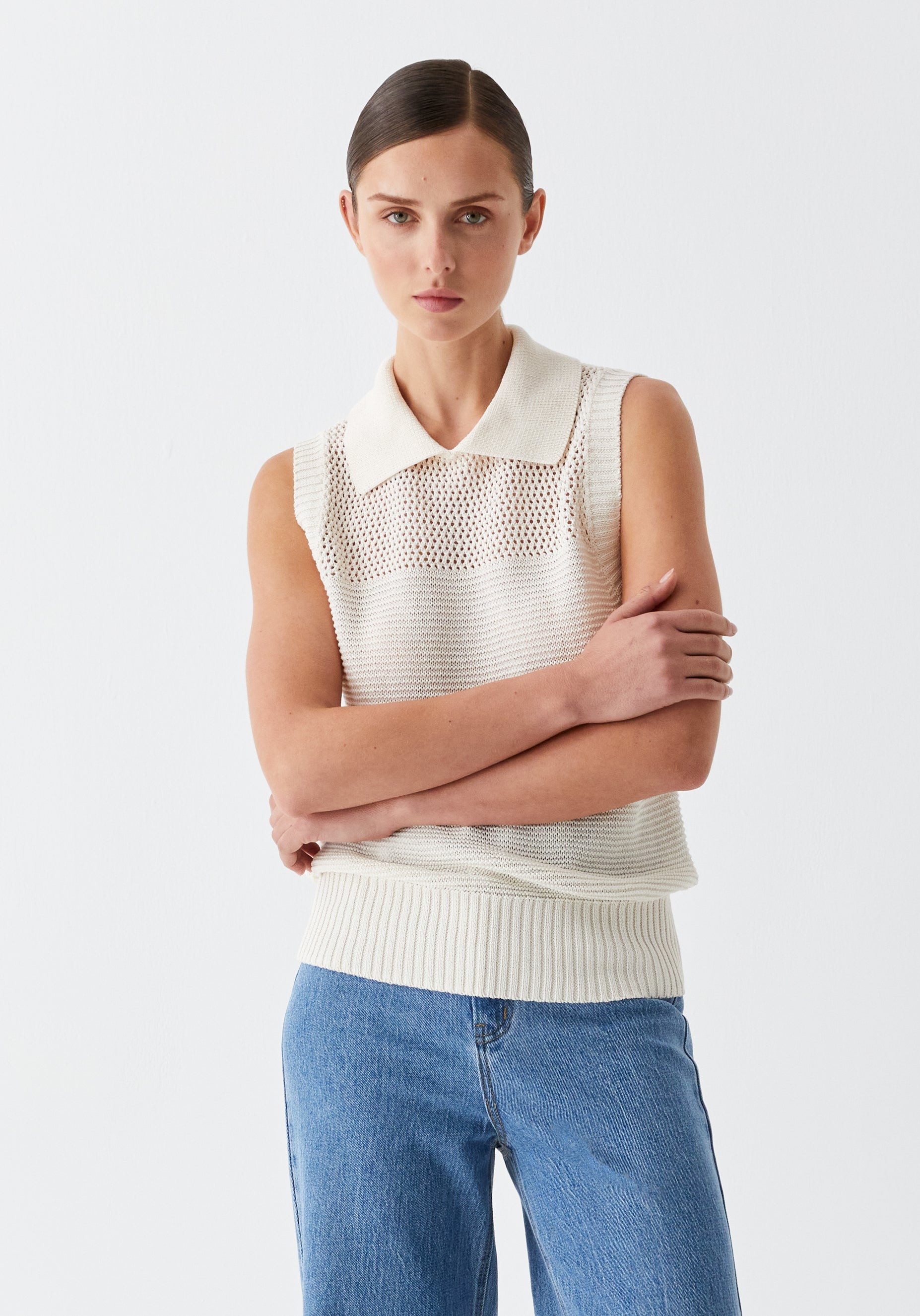 Emme Knit Vest_Milk