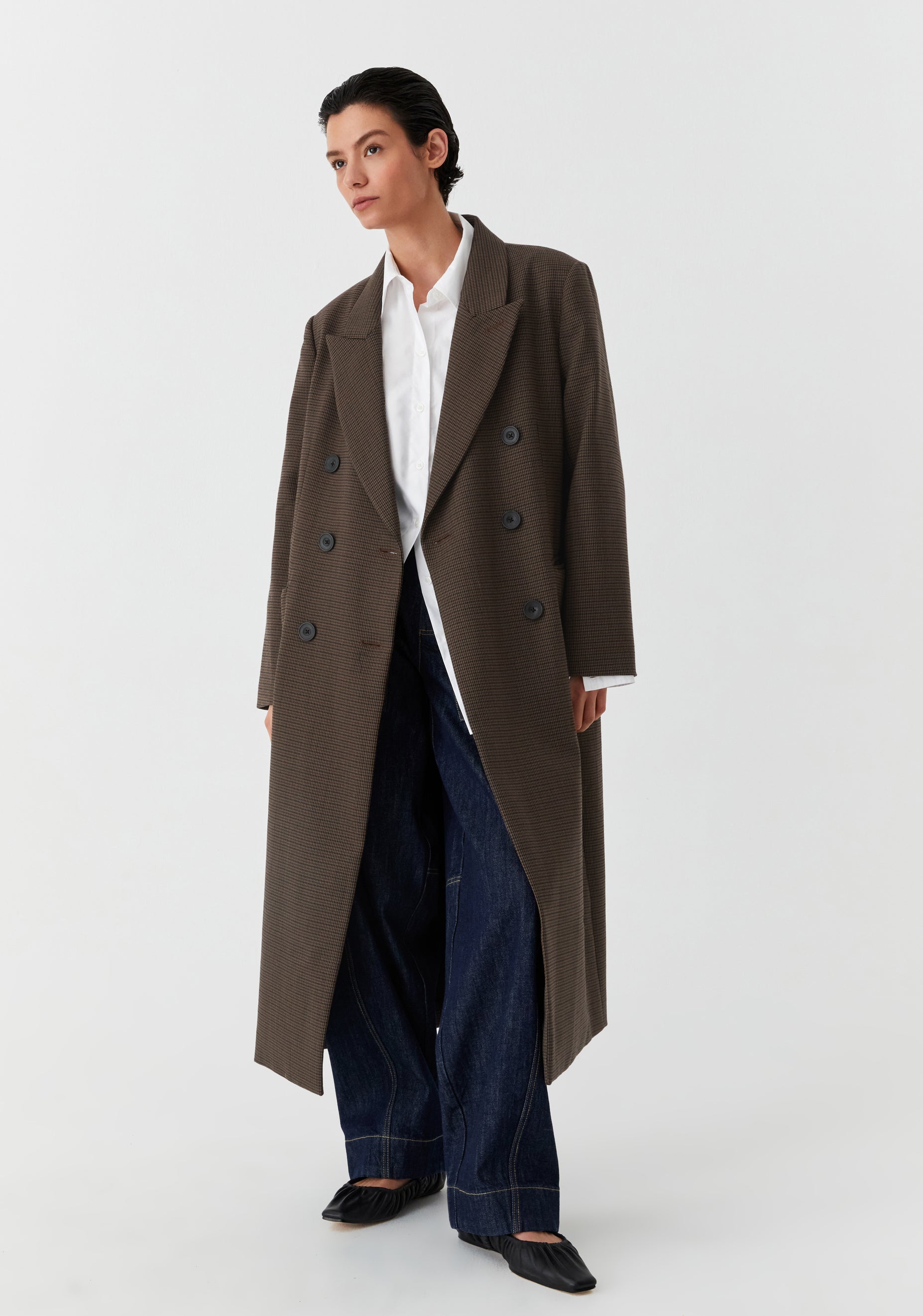 Emmet Duster Coat_Houndstooth