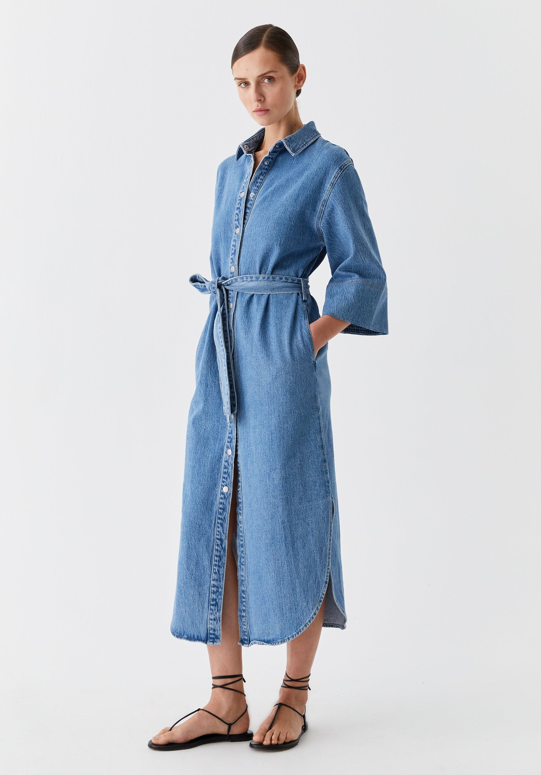 Fynn Denim Shirt Dress_Blue