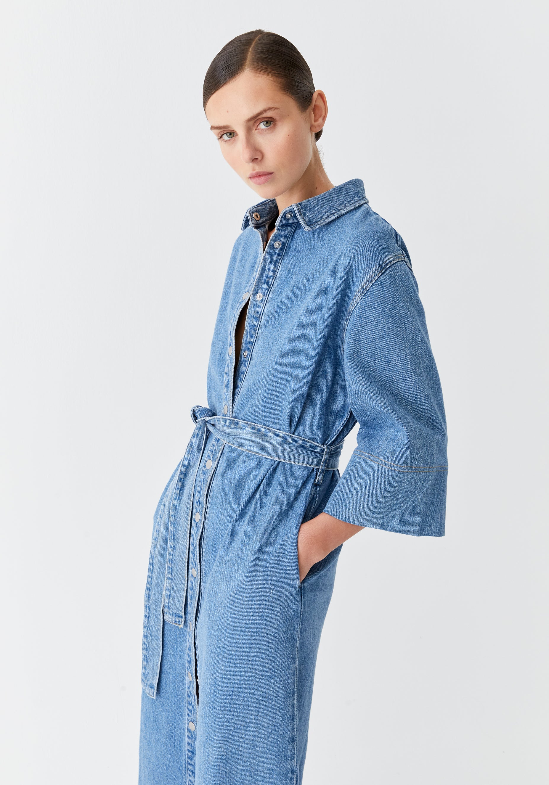 Fynn Denim Shirt Dress_Blue