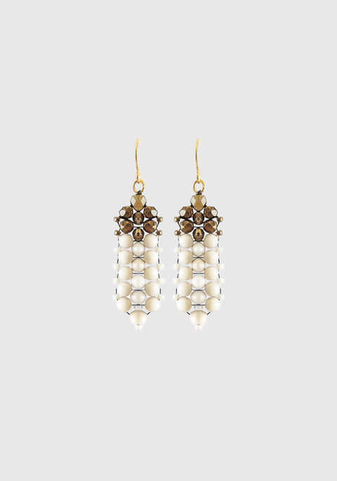 Ivy Earrings_Cream Bronze