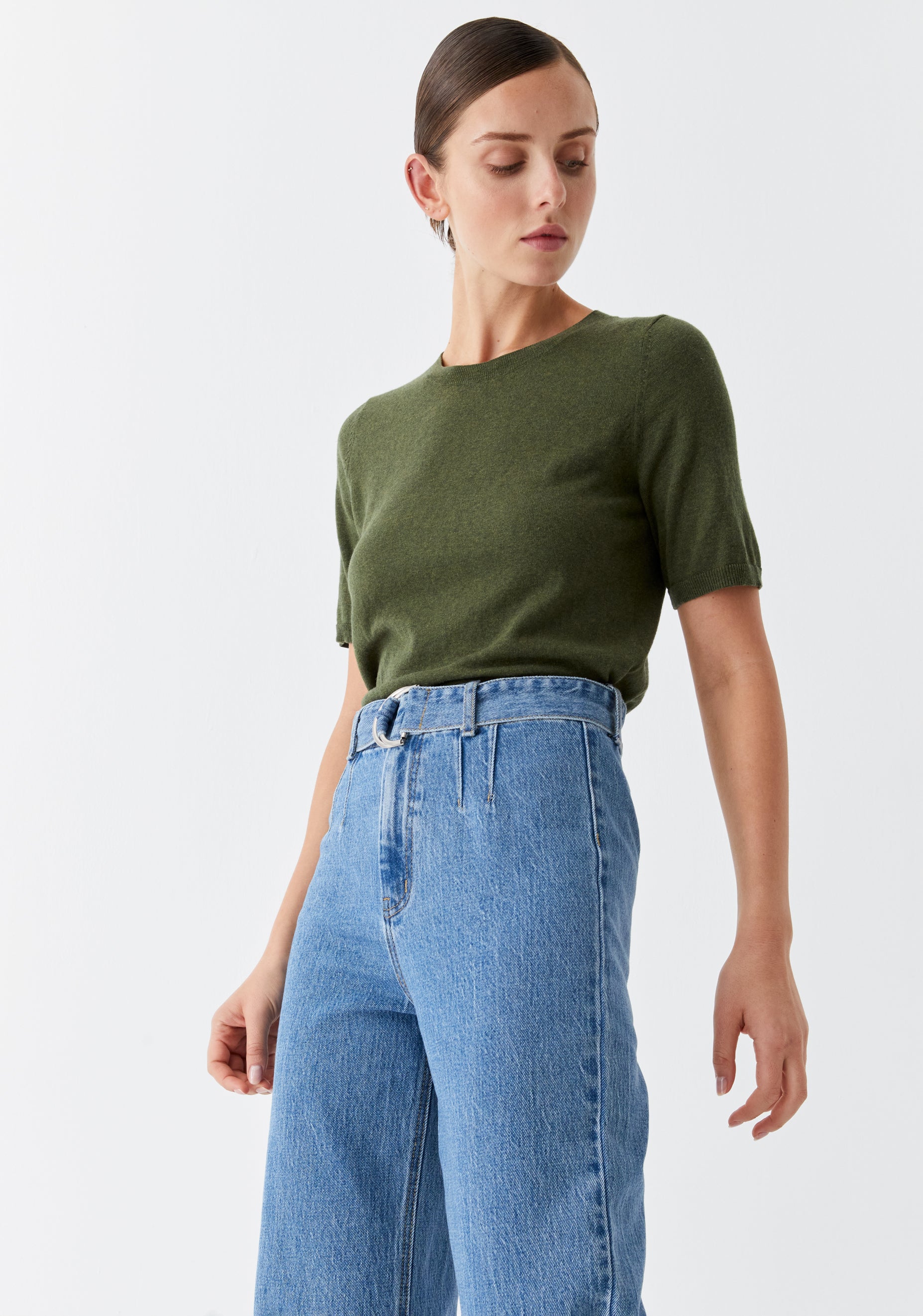 Jules Knit Tee_Moss