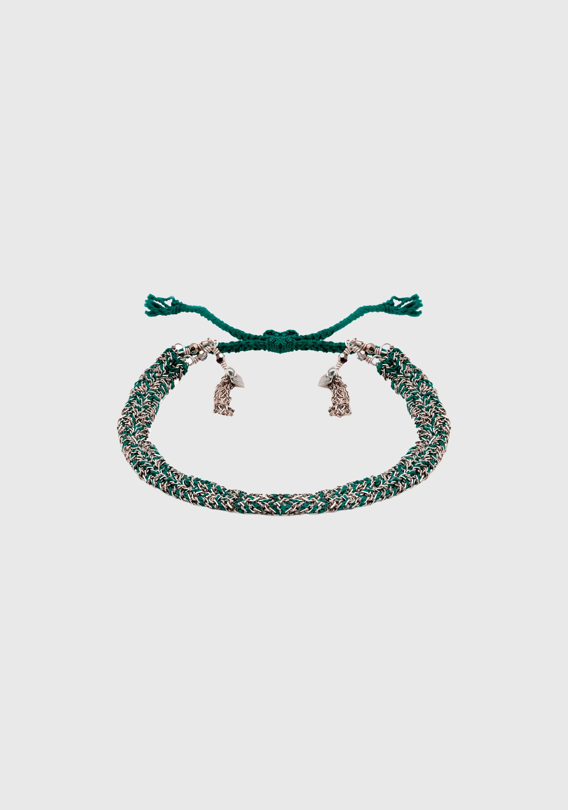 Braided Bracelet_Silver Green